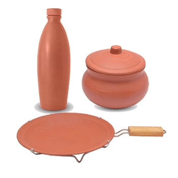 Combo Offer – Simple Tawa With Handle(9 Inch),Curd Pot(250 Ml),Water Bottle(1 Liter) - Combo Offers