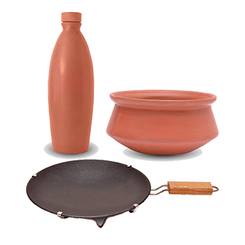 Combo Offer – NonStick Tawa With Handle(9 Inch),Handi (1 Liter), Water bottle(1 Liter) - Combo Offers